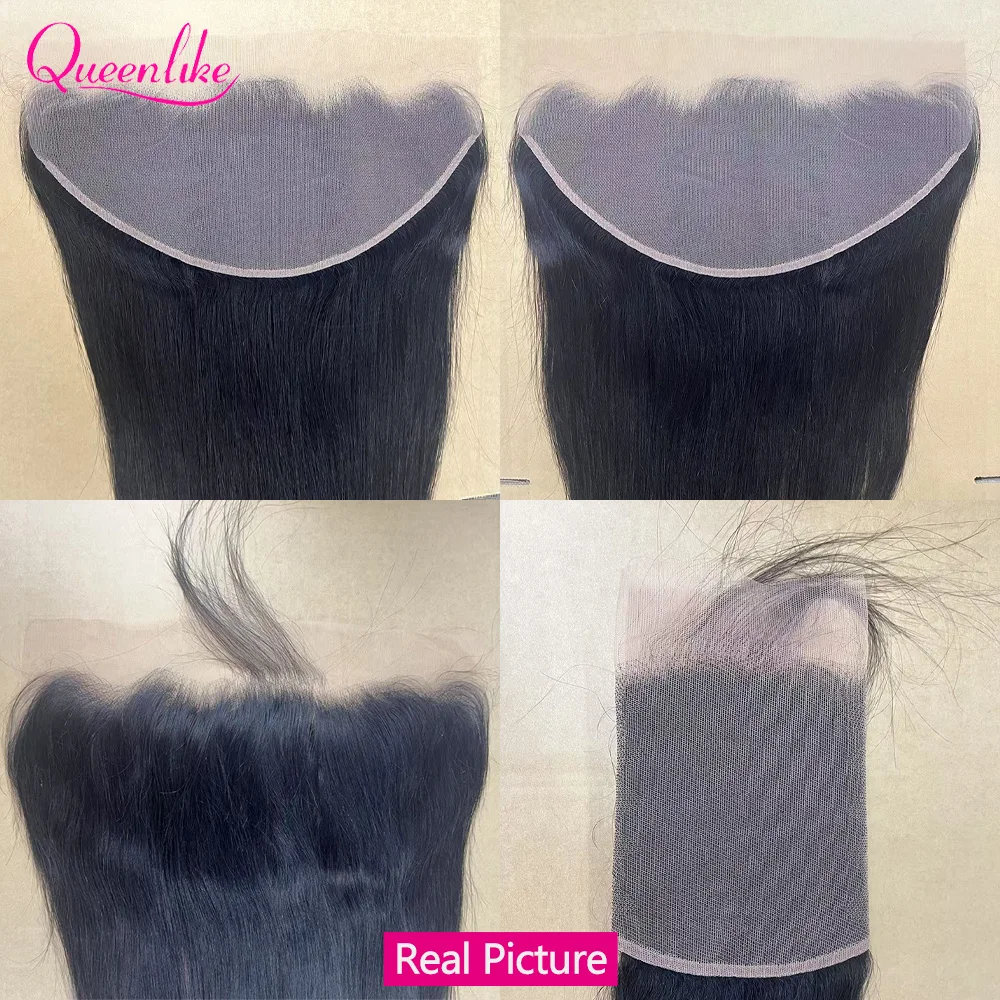 22 24 Inch Straight 13x6 Lace Closure Brazilian Hair Transparent Straight Human Hair HD Lace Frontal With Baby Hair Pre Plucked 3