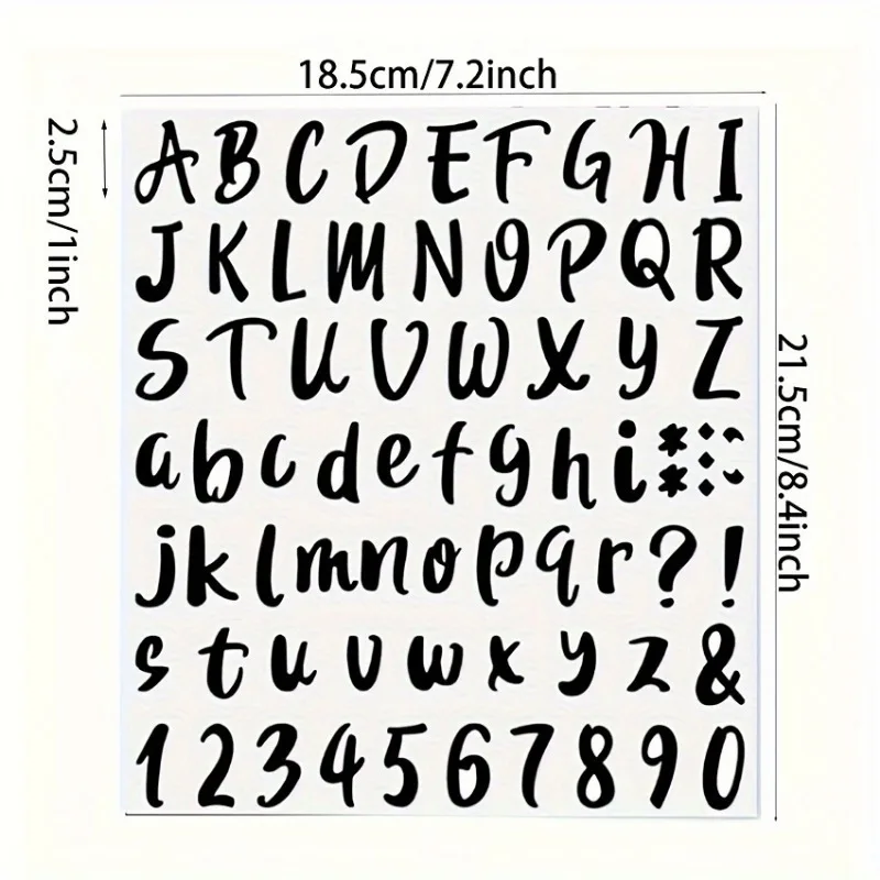 Alphabet and Number Stickers Set – 72pcs/sheet Self-Adhesive Vinyl Lettering Decals for Signs, Single Use  Home Decoration