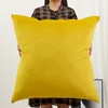Soft Velvet Large Square Pillow Cover Sofa Cushion Living Room Back Bedside Cushions Case Protector Solid Color 80x80CM 2
