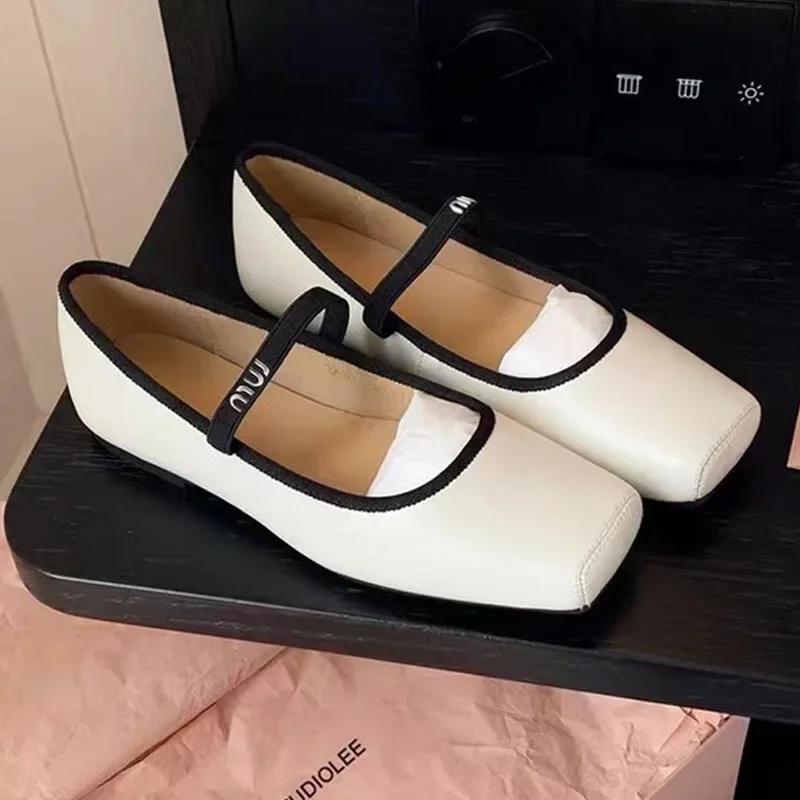 Women Ballet Flats Fashion Square Toe Pumps Female Mary Jane Shoes Soft Leather Slip-on Casual Shoes Office Lady Work Thin Shoes 5 Women Ballet Flats Fashion Square Toe Pumps Female Mary Jane Shoes Soft Leather Slip-on Casual Shoes Office Lady Work Thin Shoes 5