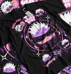 Jujutsu Kaisen Gojo Satoru Anime Graphic T - Shirt - 100% Cotton, Humorous Gift - XXXL (White)