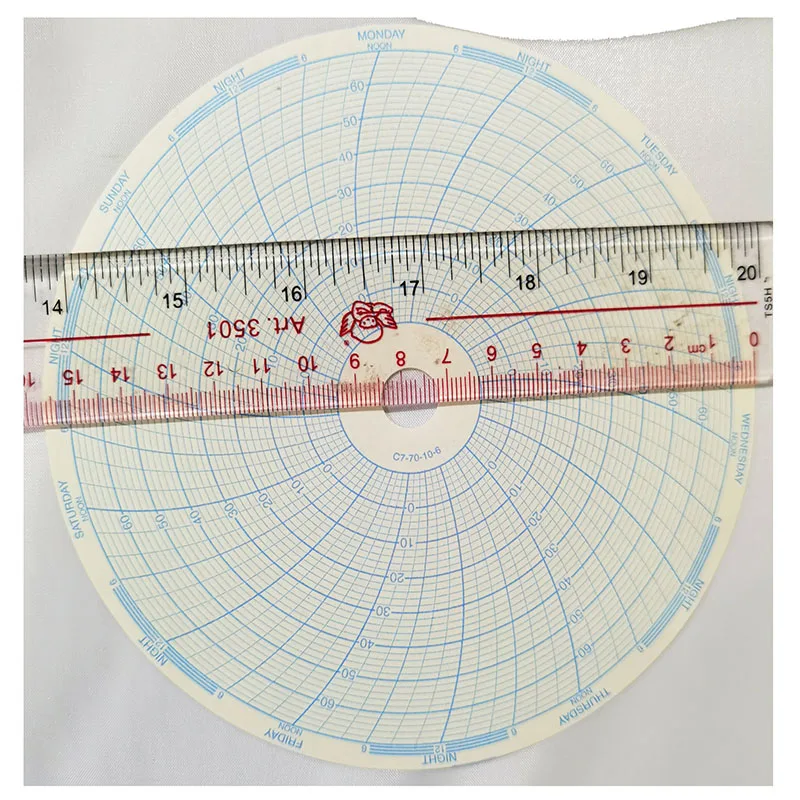 Cobex Recorders Inc 차트 레코더 용지 C7-100-0-6 6인치 7일 0-100