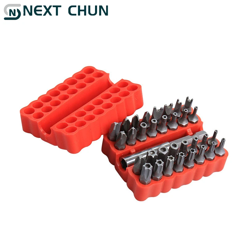 33PCS Bit Set Smooth High Hardness Solid Electric Screwdriver Bit Set Rechargeable Drill Bits Special Shaped Screwdriver Bits