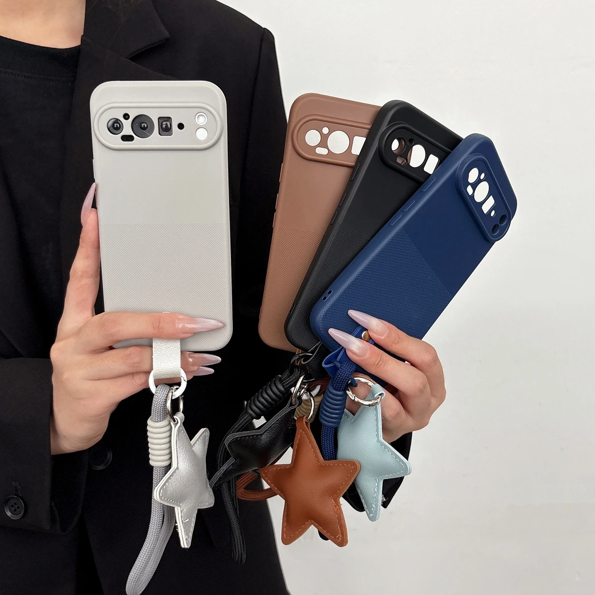 Polka Dot Silicone Star Strap Lanyard Phone Case - Soft Cover