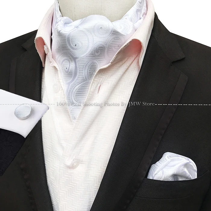 Herren Luxus Vintage Paisley Floral Formale Krawatte Ascot Krawatte Selbst Britischen Stil Gentleman Krawatte Set Für Hochzeit Party Geschenk – Detail 5