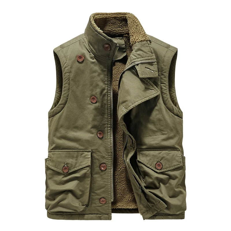 Gilet polaire pêche homme hiver - Veste matelassée sans manches - Tenue tactique pêche froide