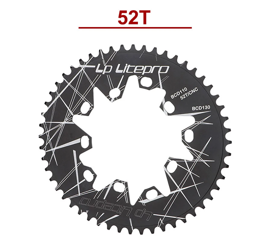 Ovales Faltrad Kettenblatt Kettenblatt 110/130 mm BCD Aluminiumlegierung Ellipse Rennrad Kurbelgarnituren Platte 50/52/54/56/58/60T – Detail 12