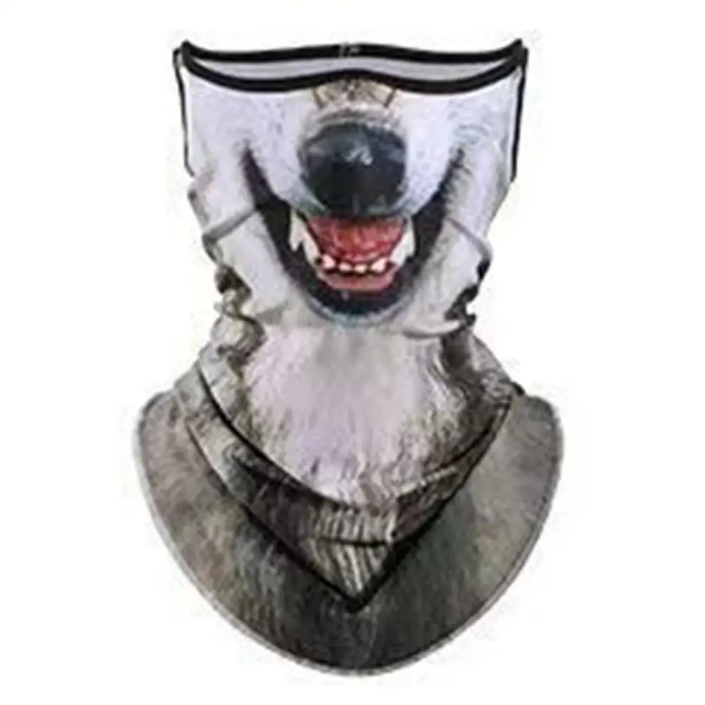 3D Animals Magic Scarf Bandana Breathable Neck Warmer Hanging Ear Outdoor Sports Triangle Face Mask Neckerchief Cycling Headgear