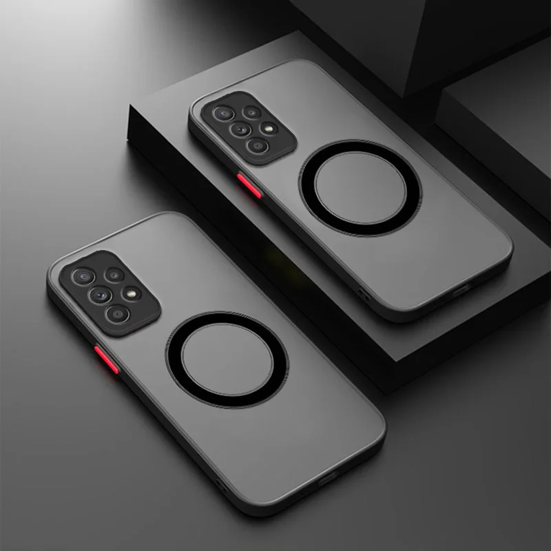 Прозрачный матовый чехол Magsafe для телефона Samsung Galaxy A70 A70S A10S A20S A12 A42 M51 A32 A52 A52S A72 A22 F52 A04 4G