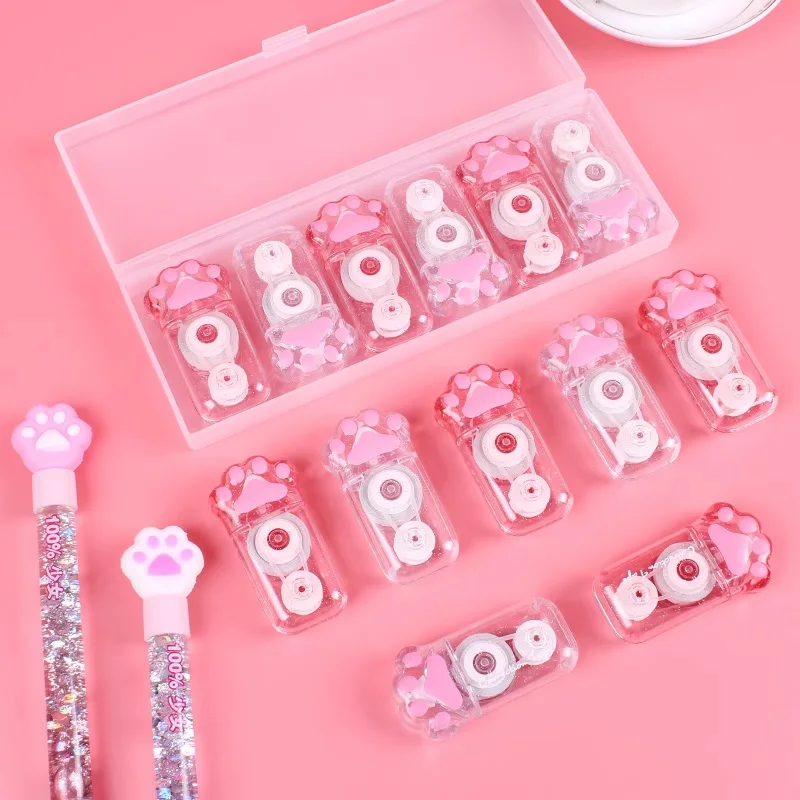 

6pcs Cat Paw Correction Tapes Set 5mm*6m Mini Cute Correcting Tools Office School F7404