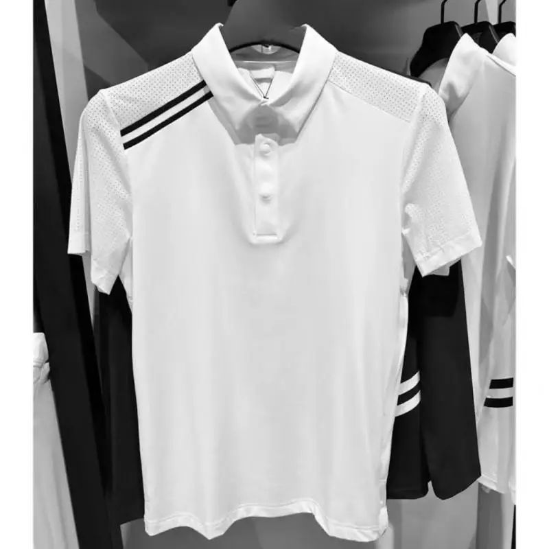 

2024 Golf Suit Men's Golf Laps Half Buckle Color Quick-drying Breathable Short-sleeved T-shirt Golf New Hot Selling