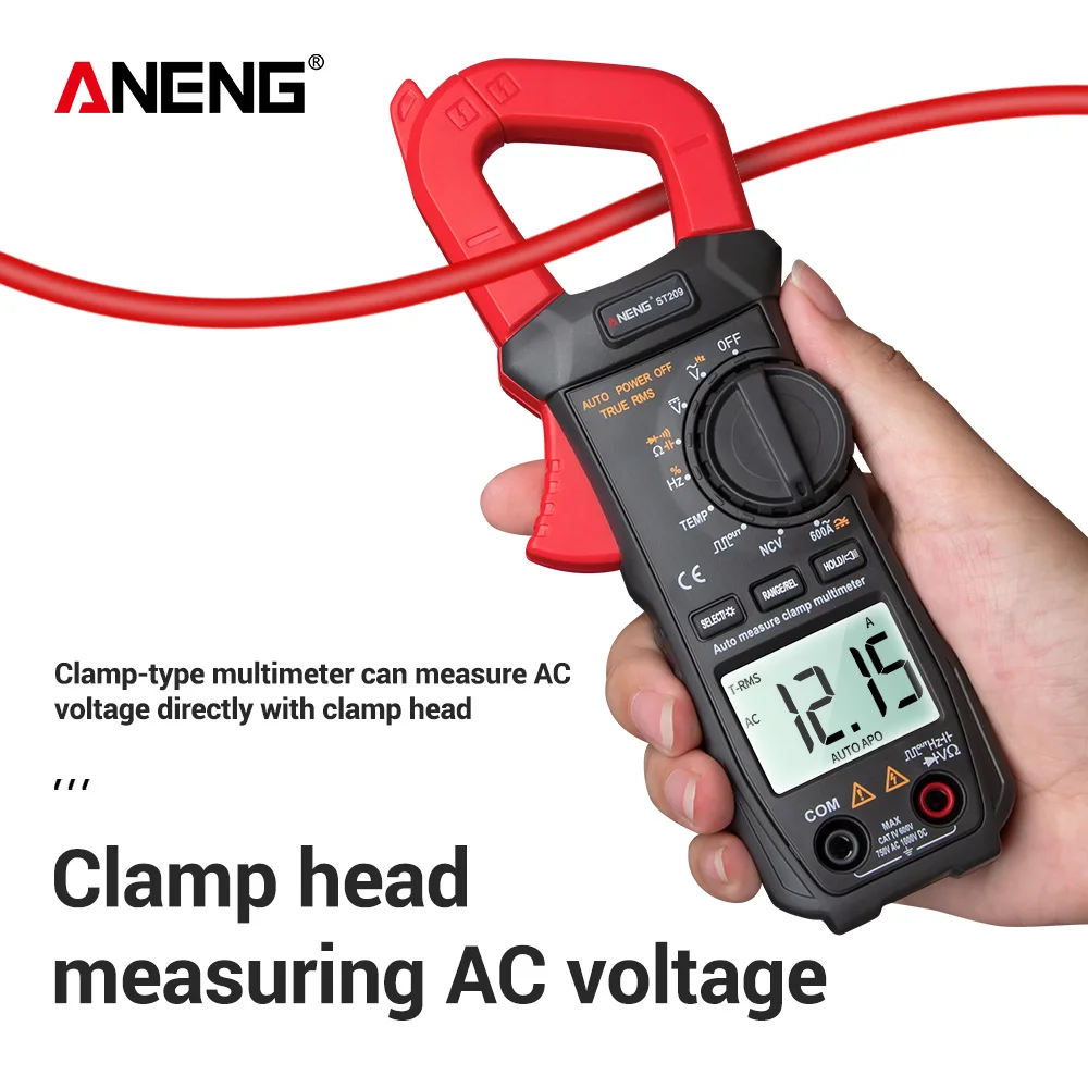 

ANENG ST209 Digital Multimeter Clamp Meter 6000 Counts True RMS Amp DC/AC Current Clamp Tester Meters Voltmeter 400v Auto Range