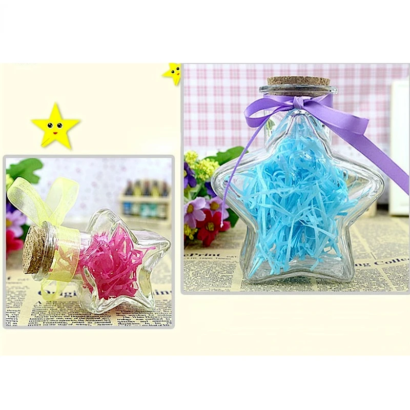 DIY Bottle Star Bright Large Medium Small Five-pointed Star Wishing Decorative Glass Bottle for Gifts and Crafts