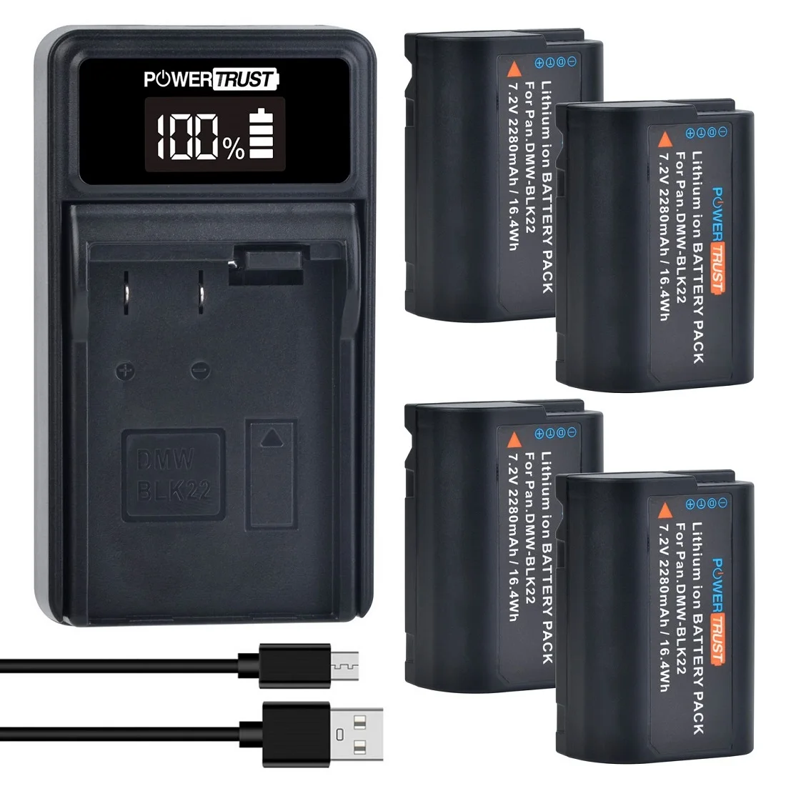 Dmw-Blk22 Batteria Di Ricambio/Caricabatteria Rapido Per Fotocamere Digitali Panasonic Lumix Dc-S5,Gh5,Gh6,G9,Gh5 Ii,Dc-S5Kk,Gh5S