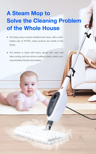 Steam Carpet Cleaner Review8-in-1 Steam Mop With Detachable Handle -  Electric Floor Cleaner For Tile & Carpet