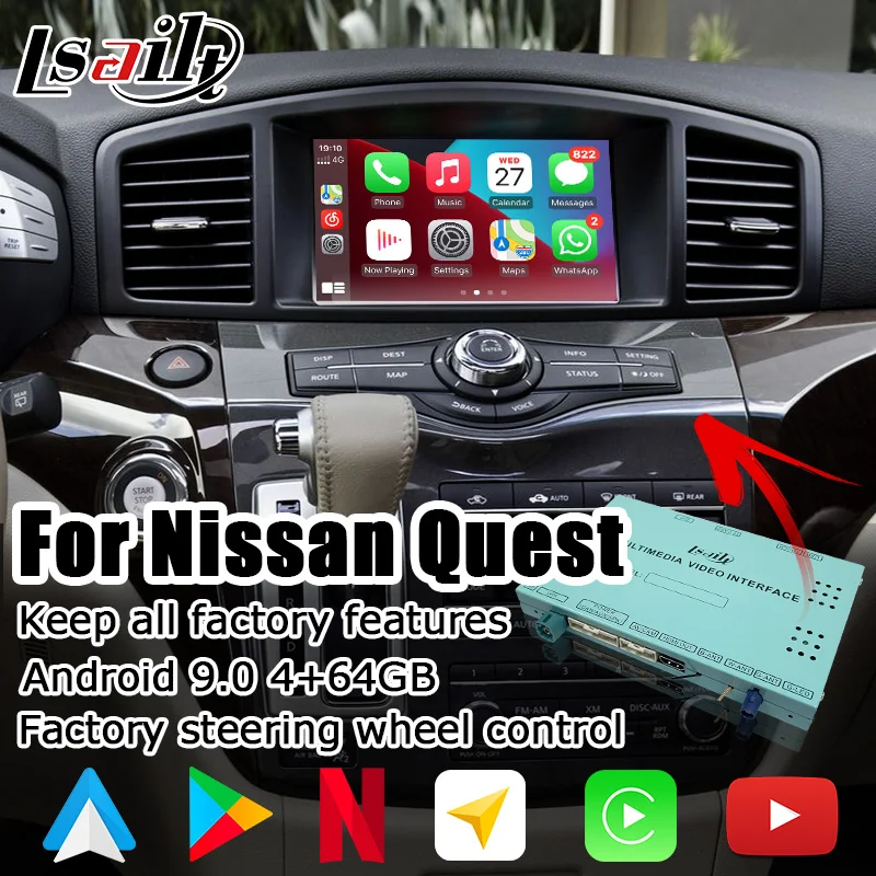 

Android / CP AA interface box for Nissan Quest Elgrand E52 IT08 08IT video interface with Patrol 370z by Lsailt