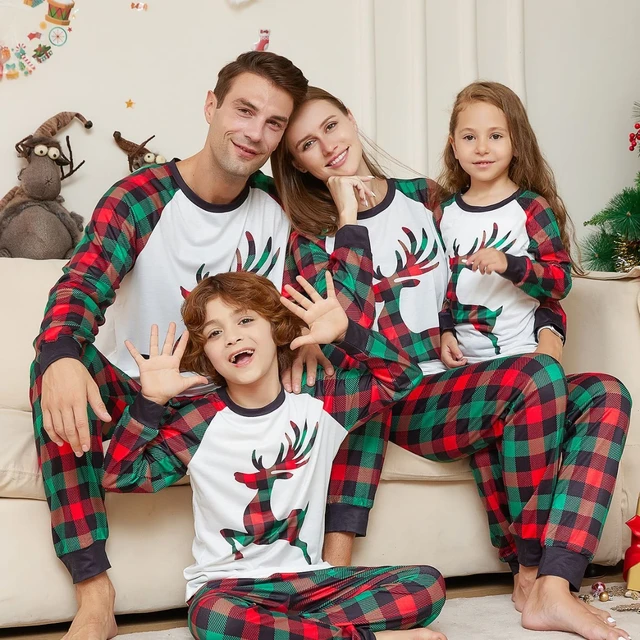  Family Pajamas Matching Sets Plain Christmas pjs for Women Kids  Nightwear Xmas Loungewear Couples Sleepwear Women Brown : Sports & Outdoors
