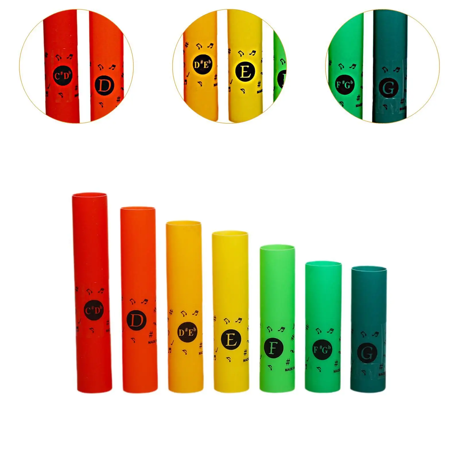 Music Percussion Tube Set Classroom Instruments 7 Note Musical Tubes for Ages 3 4 5 6 Children Music Toy Classroom Party Favor - 4