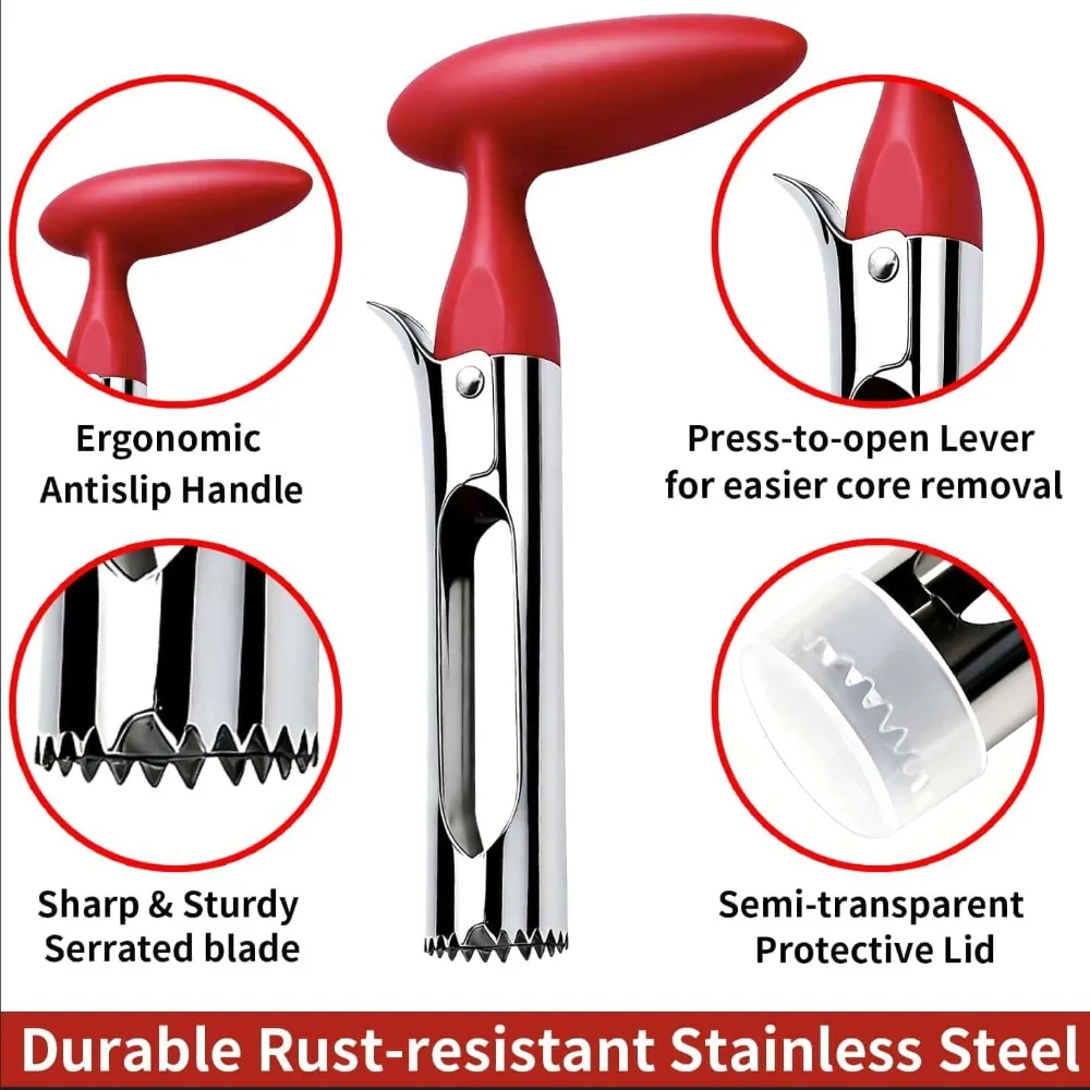 1 Pack Apple Corer, Apple Corer Tool, Stainless Steel Apple Corer, Comfortable Grip, Easy To Use, Reusable, Kitchen Gadget.