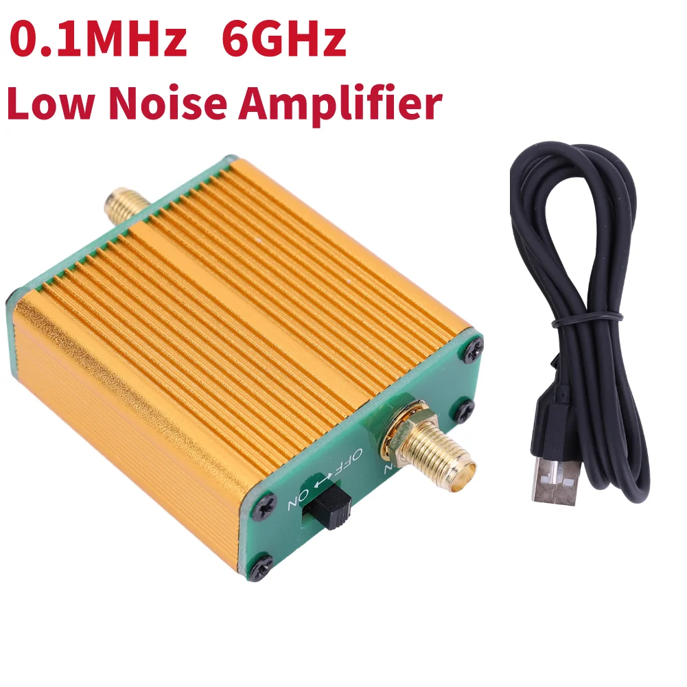 Rauscharmer 0,1 MHz–6 GHz Verstärker – 20 DB LNA, SMA-Buchse, Mit Batterie Oder Ohne, Für Kurzwelle & UKW