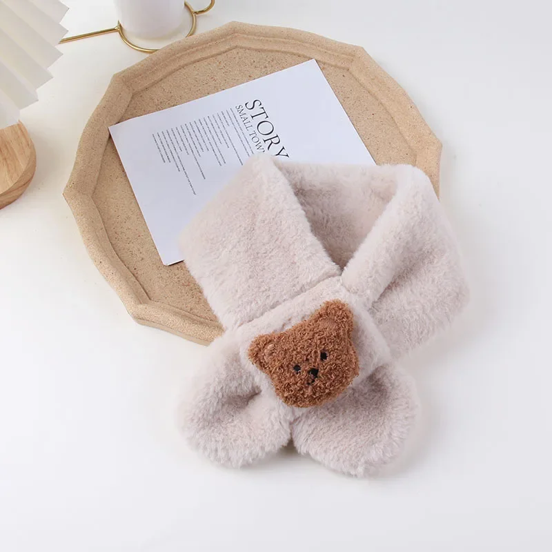 Lovely Cartoon Bear Pattern Baby Scarfs for Boys and Girls, Autumn Winter Warm Scarf