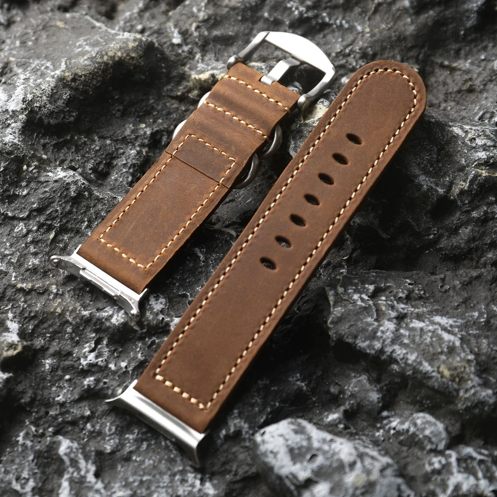 اليدوية طبقة الرأس حزام جلد البقر مناسبة لساعة غال...