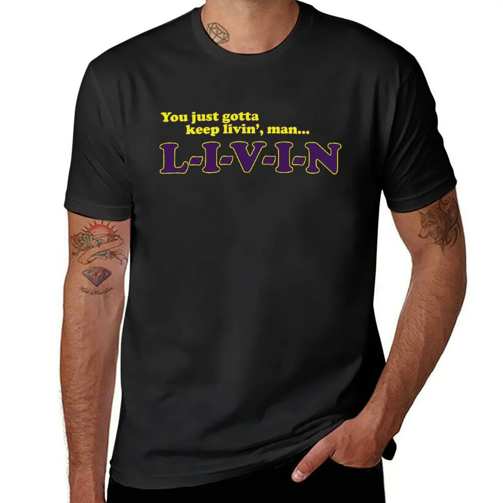 

L-I-V-I-N T-shirt boys whites sublime blanks mens t shirt graphic