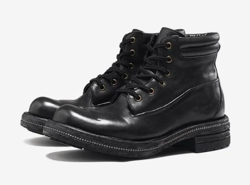 Handmade Cowhide Vintage Motorcycle Boots