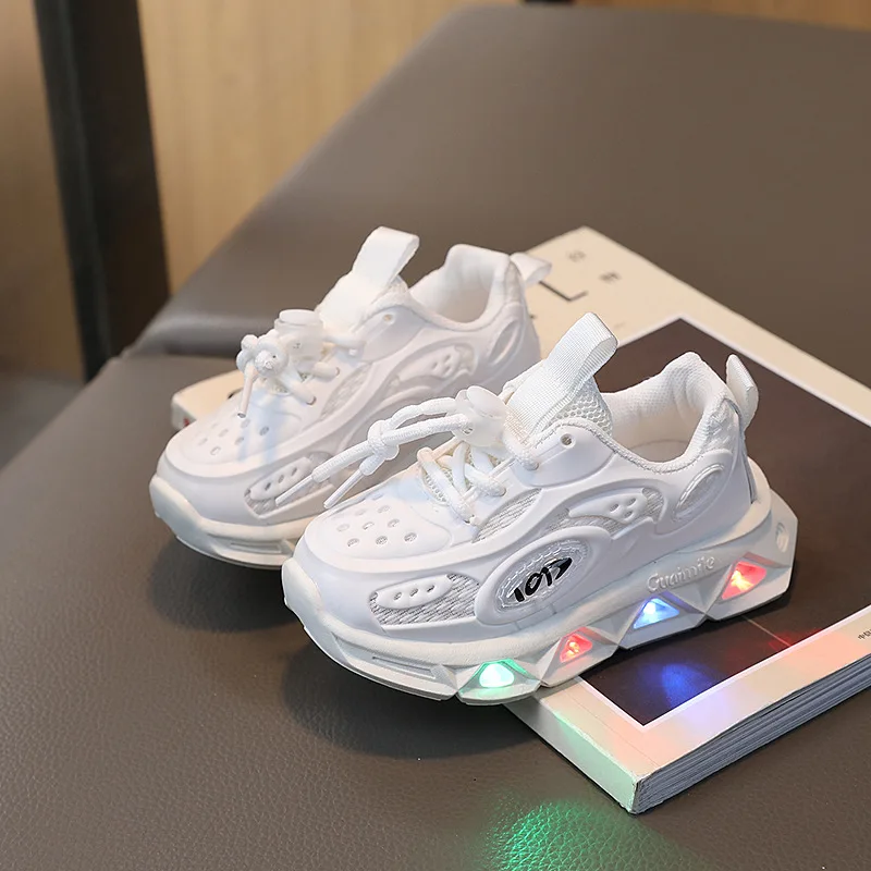 New LED Children Glowing Shoes Baby Luminous Sneakers Boys Lighting Running Shoes Kids Breathable Mesh Sneakers Size 21-30 4