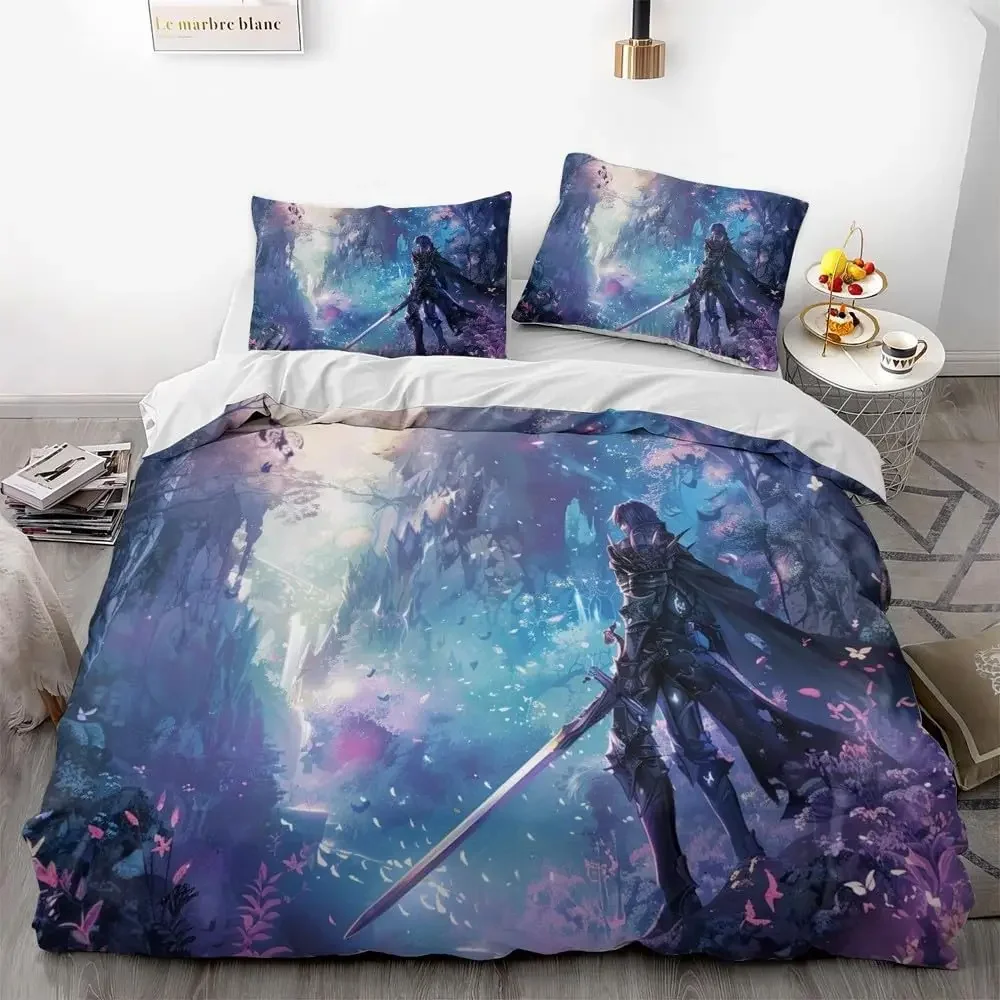 Medieval Duvet Cover Set, Medieval Knight Holding an Aged Old Shield Historical Theme Digital Print bedding set