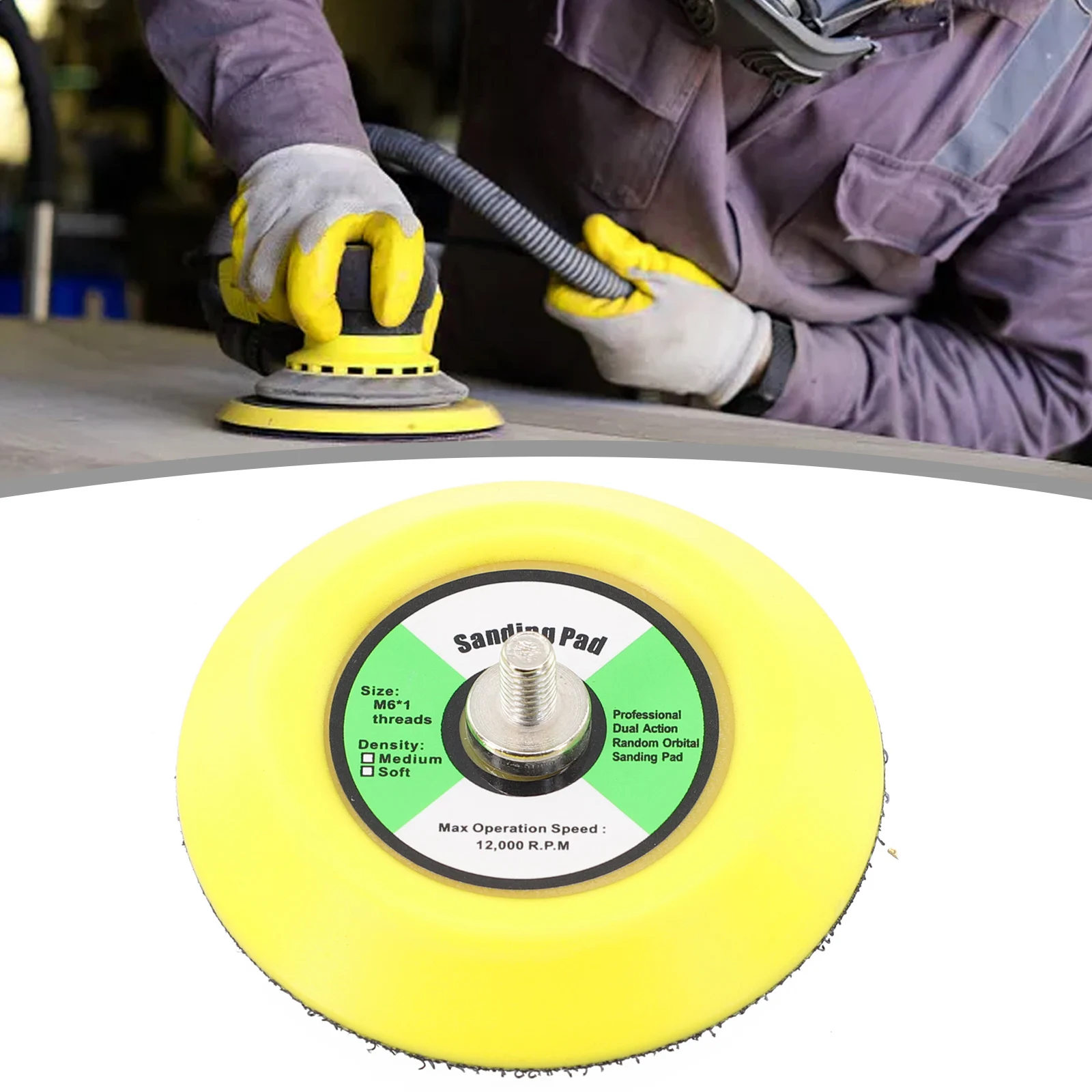 1/2/3/4/5/6 Inch M6 M8 Thread Polishing Sanding Pad Pneumatic Sander Disc Backer Plate Hook&Loop For Dremel Grinder Rotary Tool