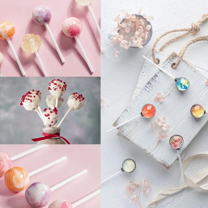 100pcs 8/10/15/20cm 백서 솔리드 코어 롤리팝 스틱 초콜릿 캔디 스틱 케이크 팝 스틱 DIY 베이킹 액세서리