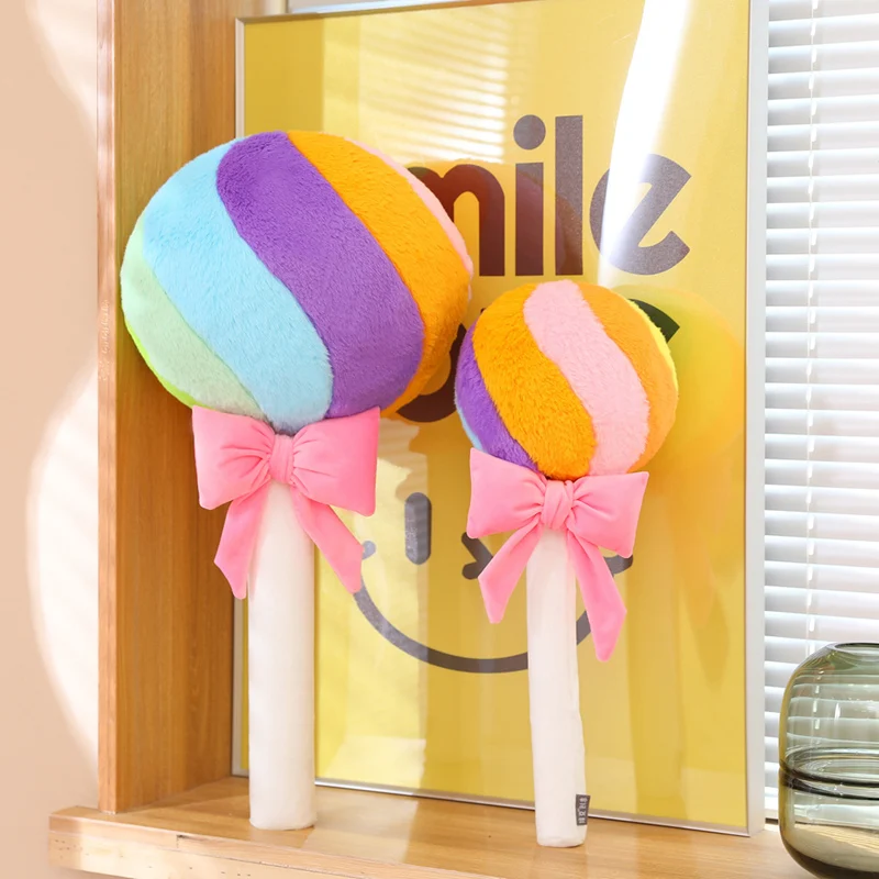 Creative Candy Doll Soft Stuffed Cartoon Lollipop Plush Toy Colorful Sweet Girls Bedroom Sofa Pillow Cushion Birthday Gift