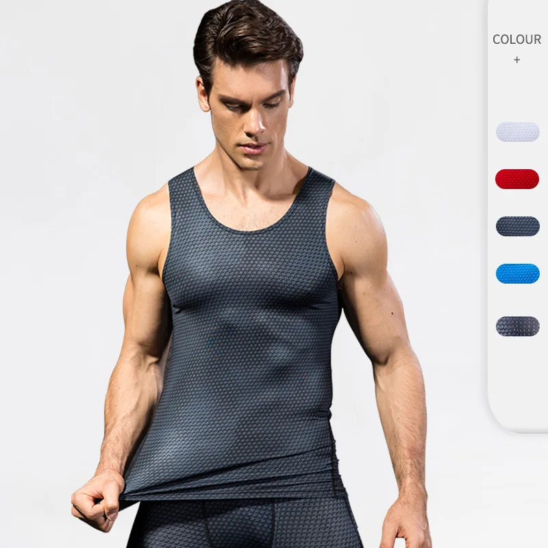 

Sleeveless Tights Mens Workout T Shirts Running Singlet Quick Dry Gym Clothing Fitness Vest Sportswear Tank Tops Soccer Jerseys