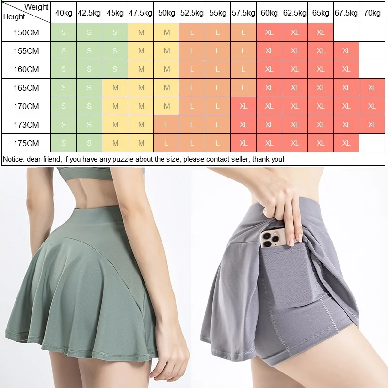 Nuvem Esconder Pocket Saias De Tênis para Mulheres, Seguro Pantskirt Yoga, Esportes De Segurança, Fitness, Shorts De Ciclismo, Cintura Alta, Ginásio, Golfe, Corrida