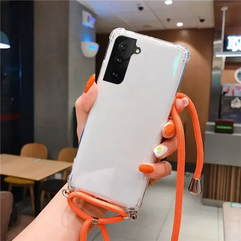 Shockproof Silicone Crossbody Necklace Transparent Phone Case