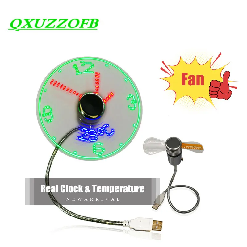 Gadgets Usb Relógiotempo e Exibição de Temperatura Pequena Luz Noturna Mini Ventilador de Metal Verão dc 5v por Laptop Mobile Changer pc Fãs - Imagem 5