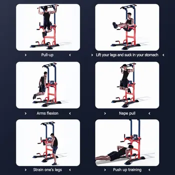 Multi-functional pull-up bar set, including single and double bar pull-ups, with a backrest bar, household fitness equipment 4