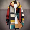 Men Cardigans Coats Koi Fish Printed Plush Thick Winter Geometric Abstract Art Graphic Jackets Casual Streetwear Unisex Clothing 3