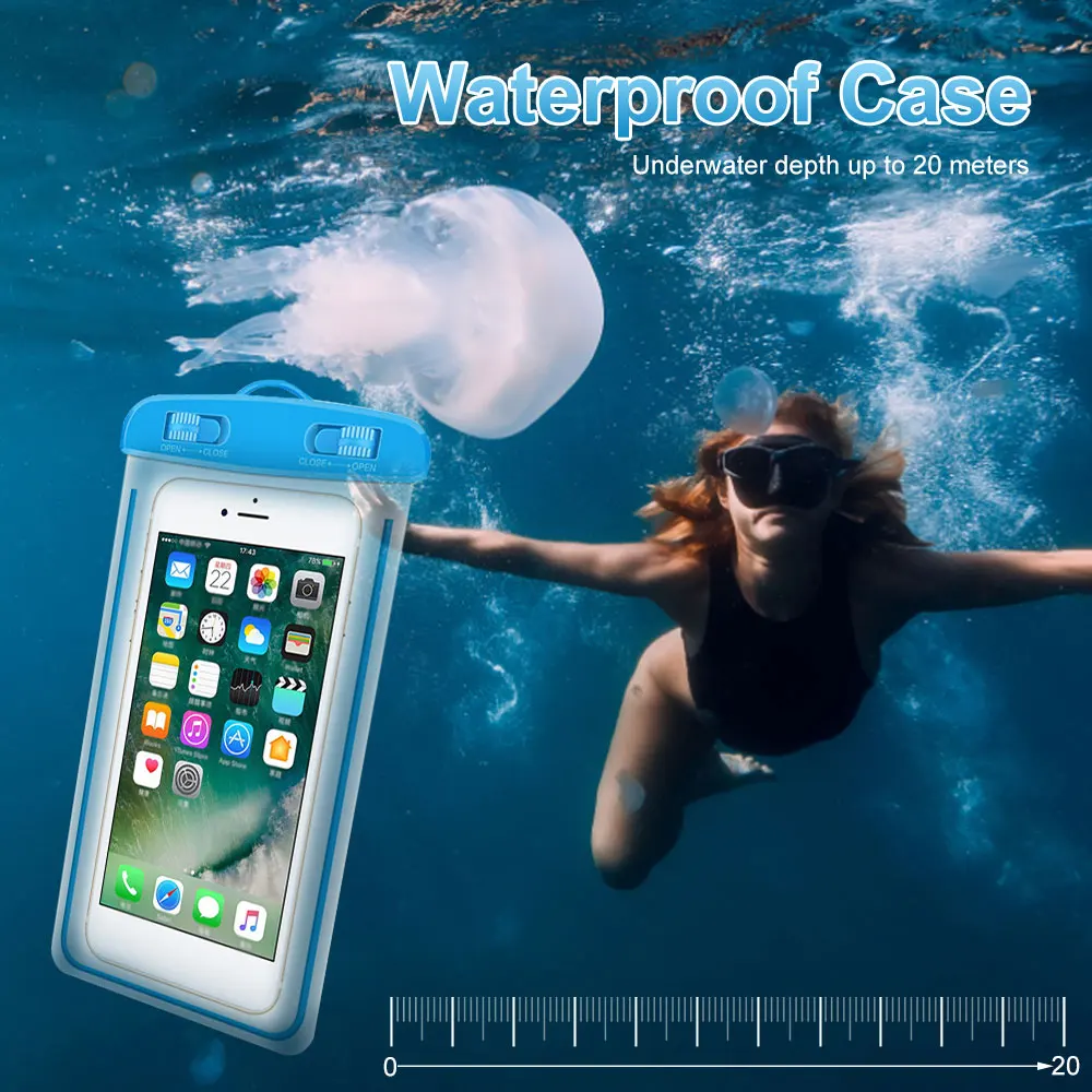 Waterproof Dry Bag Universal Waterproof Phone Case Pouch Drift Diving Swimming Bag Underwater Dry Bag Case Cover For Phone Water Sports Beach
