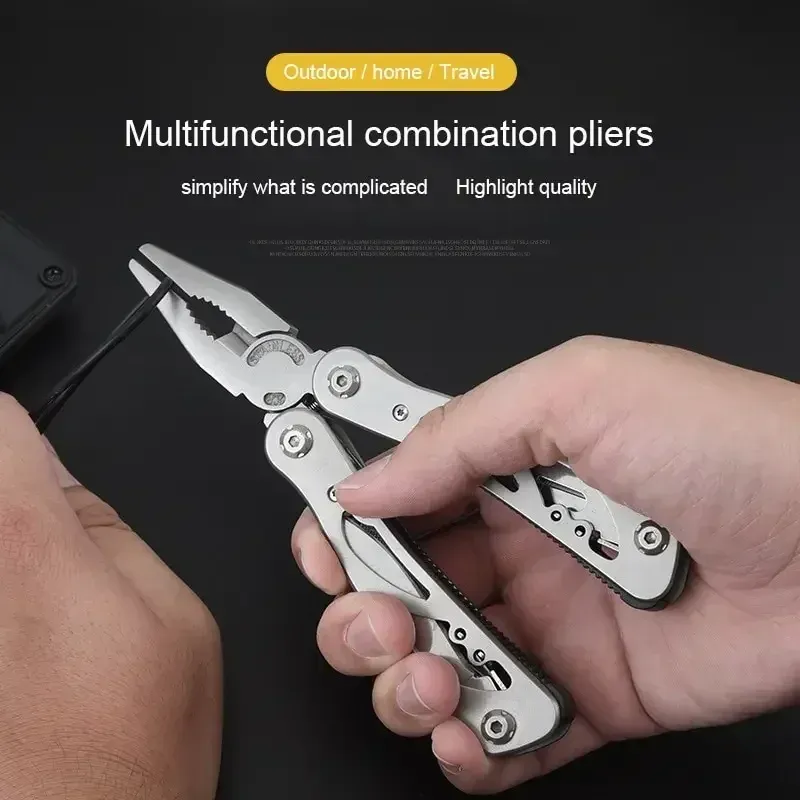 Portable Folding Plier Multitool Cable Wire Cutter Multifunctional Multi Hand Tools Outdoor Camping Pliers Knife Crimping Tools