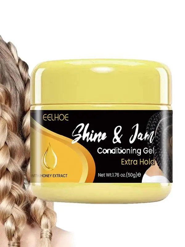 3/5Pcs Shine And Jam Conditioning Hair Gel Anti-Frizz Braiders Styling Gel  with Brushes Extra Hold for Braiding,Twisting 8OZ - AliExpress