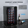 18 Bottles Wine Fridge, Freestanding Compressor Wine Cooler Refrigerator, Beverage Wine Chiller with Digital Temperature Control 5