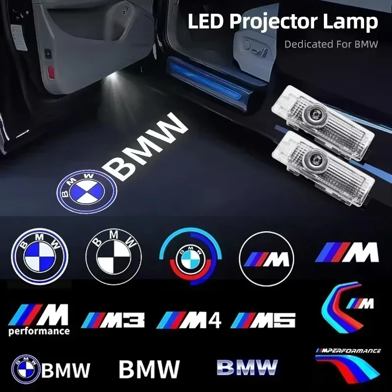 Projecteur LED de bienvenue pour porte de voiture, 2/4 pièces, Logo Laser, lumière de porte pour BMW E90 E60 E46 E93 F20 F21 F30 F31 F32 F33 F34 F15 F10 F01 F11