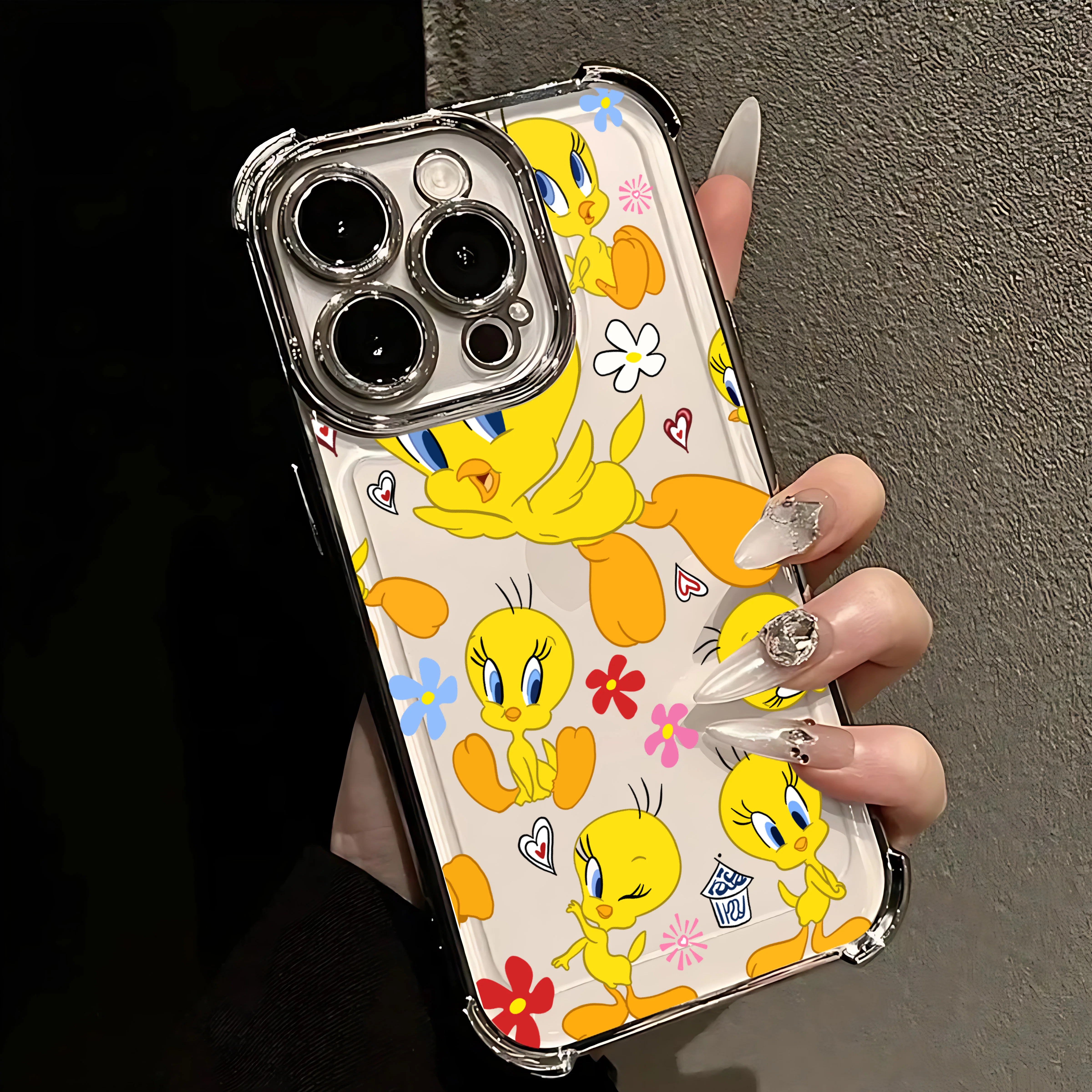 Cute Tweetys Plating Anti-Fall Airbag Phone Case