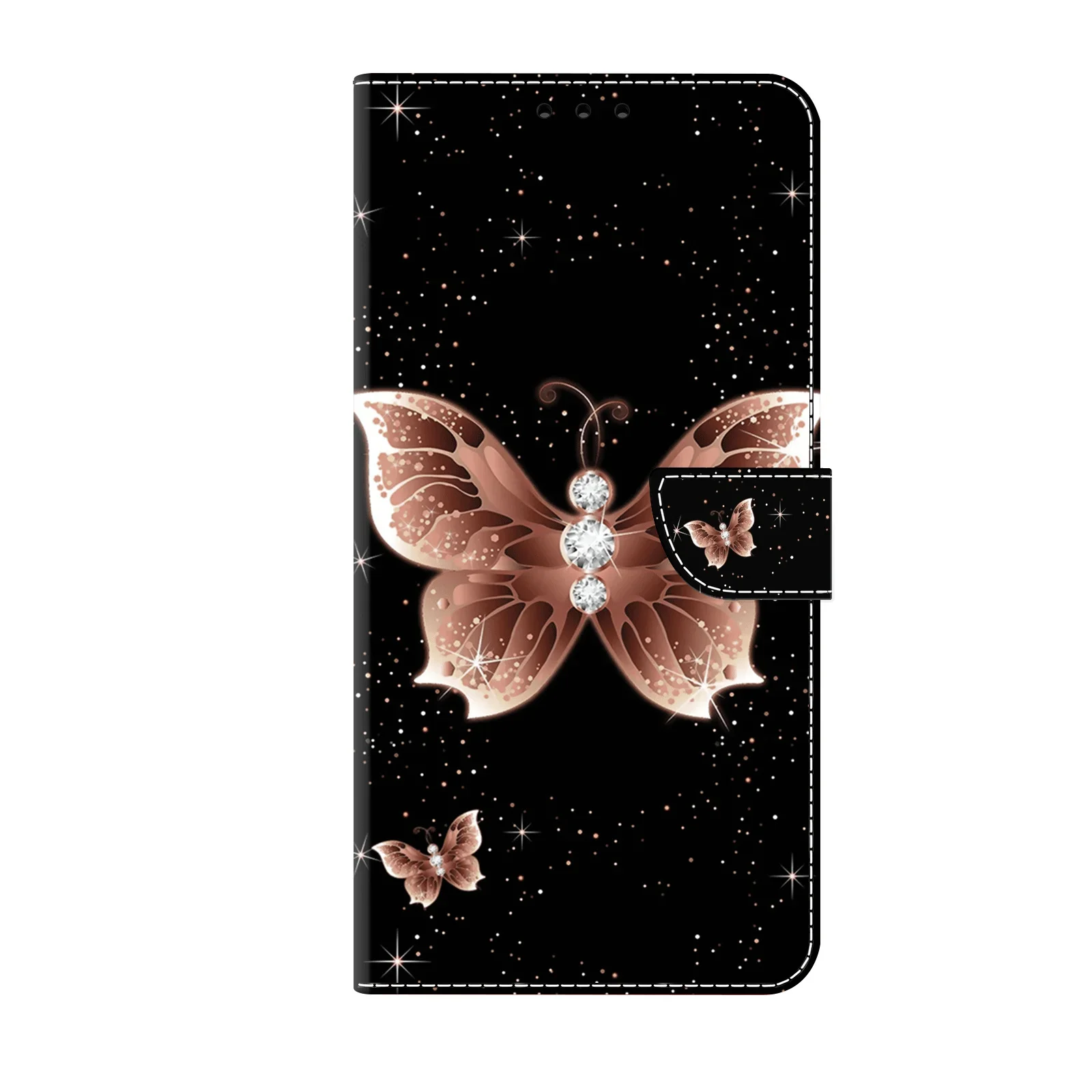 3D Cute Painted Magnetic Flip Wallet Phone Case with Holder