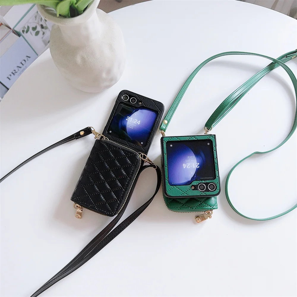 Leather Crossbody Zipper Wallet with Card Holder Phone Case