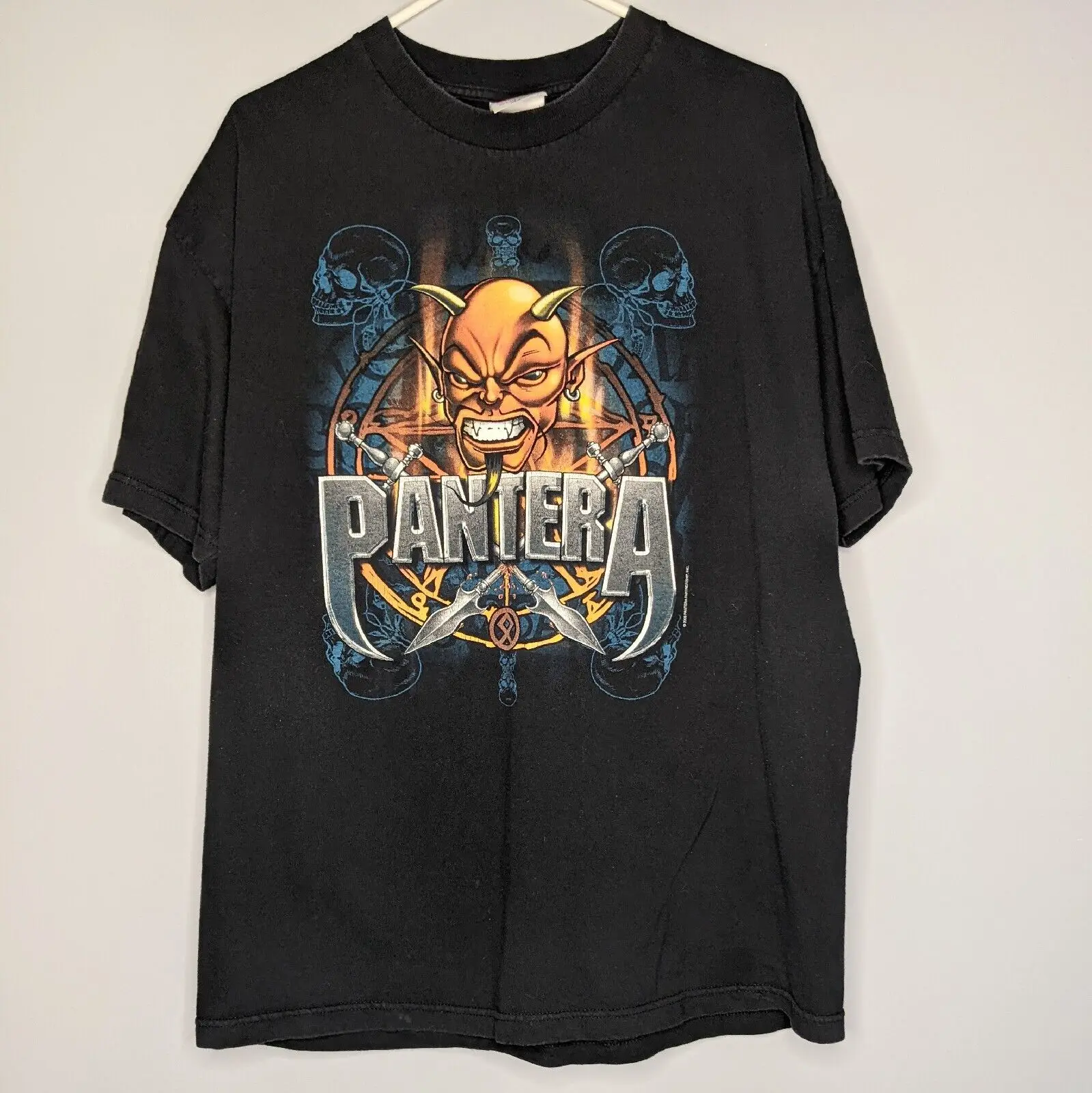 Maglietta Pantera Vintage 2003 Mens Xl Black Devil Skull Heavy Metal Band Alstyle Maniche Lunghe O Corte