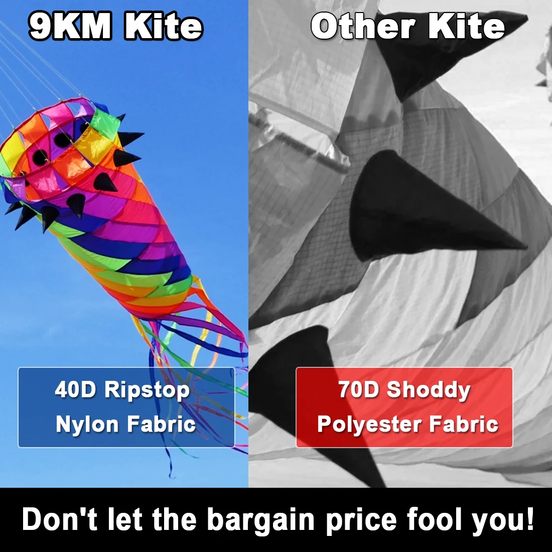 9KM 3.5m Shaped Kite Line Laundry Spinning Windsock Super Turbine with Ball Bearing Swivel for Kite Festival (Accept wholesale) 3