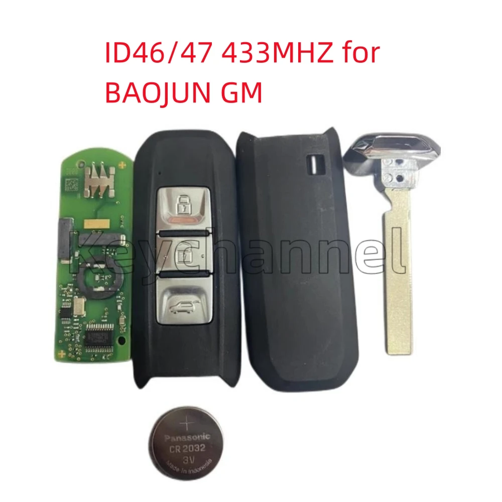 Original 3 Button Car Key Remote ID46 ID47 Chip 433Mhz Smart Key Fob for Chevrolet Captiva Baojun 310 510 530 560 730 E200 Key